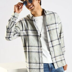 100% Cotton Slim Fit Checked Shirt Brown