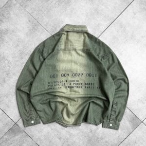 Numbers Back Printed With Washed Dropshoulder Shirt- Green Shade