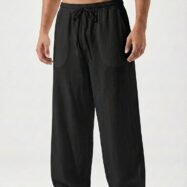 Linen Relax Fit Pant - Black 01