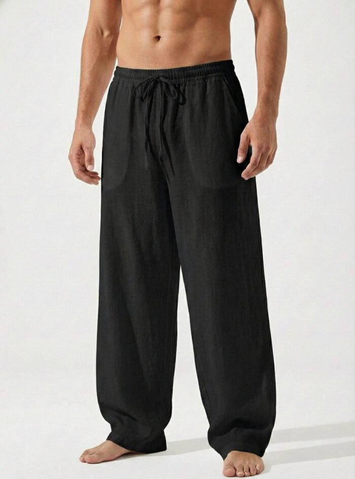 Linen Relax Fit Pant - Black 01 Linen Relax Fit Pant - Black 01