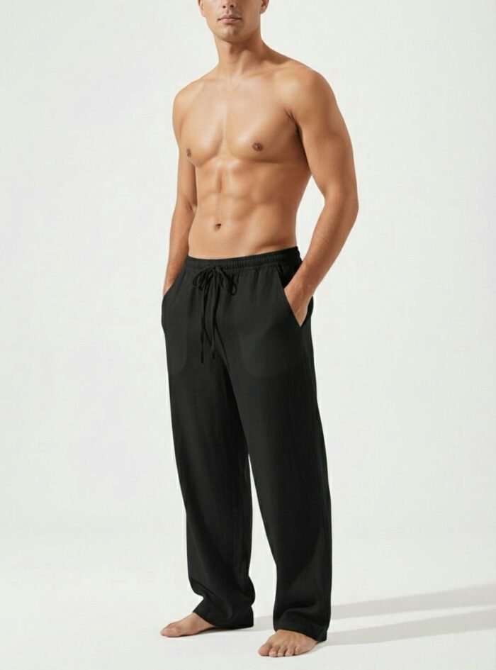 Linen Relax Fit Pant - Black Linen Relax Fit Pant - Black