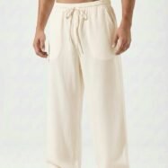 Linen Relax Fit Pant - Cream