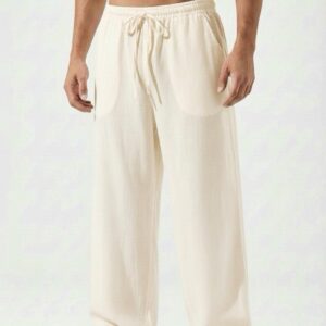 Linen Relax Fit Pant - Cream