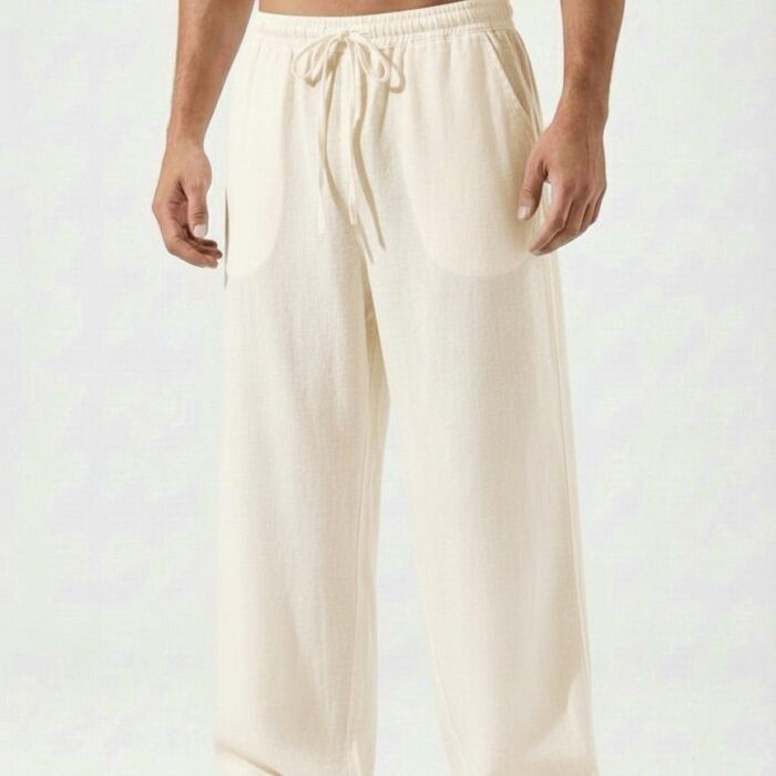 Linen Relax Fit Pant - Cream