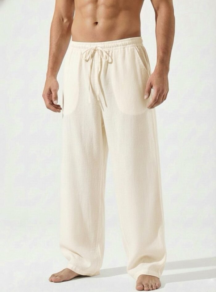 Linen Relax Fit Pant - Cream