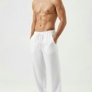 Linen Relax Fit Pant - White 01