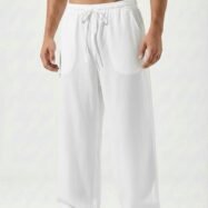 Linen Relax Fit Pant - White