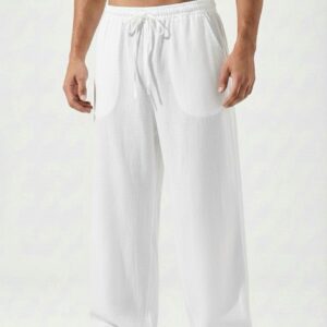 Linen Relax Fit Pant - White