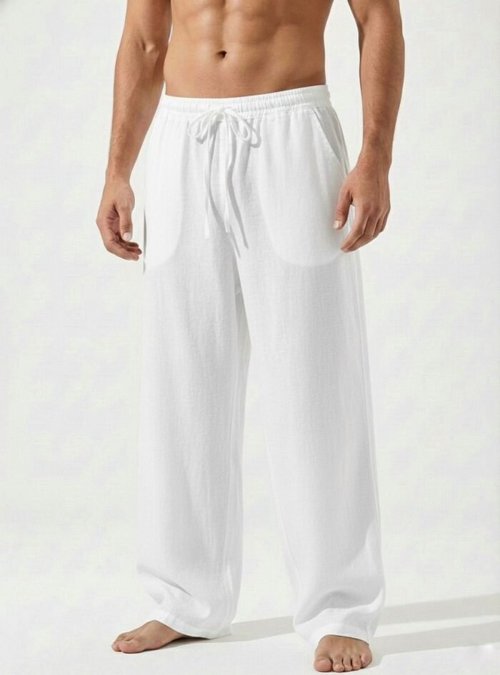 Linen Relax Fit Pant - White