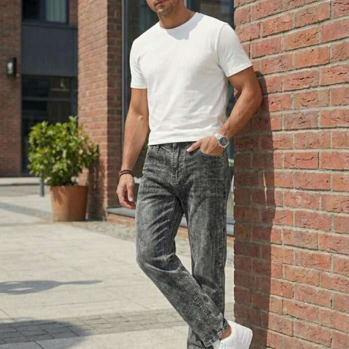 Momfit Raw Denim- Charcoal Grey