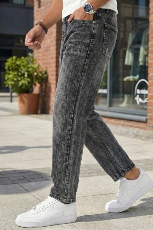 Momfit Raw Denim- Charcoal Grey