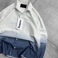 What The Hell Back Printed Shirt - White & Blue 01