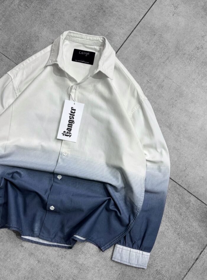 What The Hell Back Printed Shirt - White & Blue 01 What The Hell Back Printed Shirt - White & Blue 01