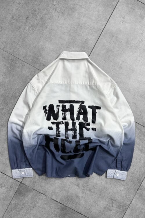 What The Hell Back Printed Shirt - Blue