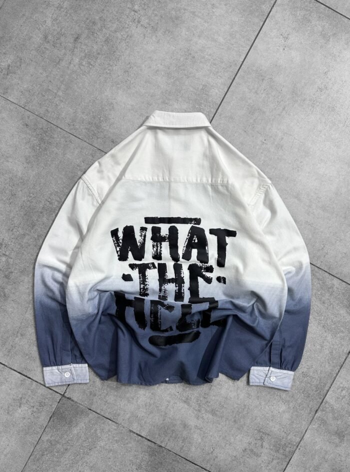 What The Hell Back Printed Shirt - White & Blue What The Hell Back Printed Shirt - White & Blue