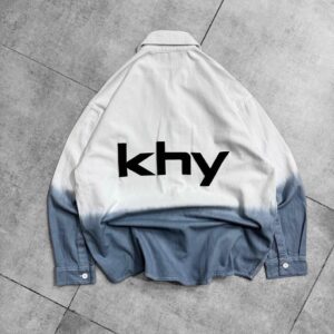 Dipdyed Khy Puff Backprinted Dropshoulder Shirt-White