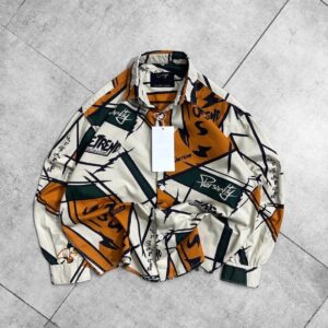 Tribal All Over Printed Dropshoulder Shirt- Brown