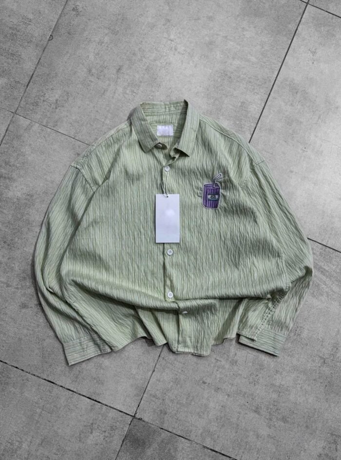 Boys Tears Front Embroidery Dropshoulder Shirt