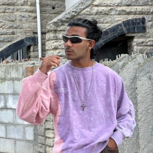 AcidWashed Oversize T-shirt- Lavender With Baby Pink