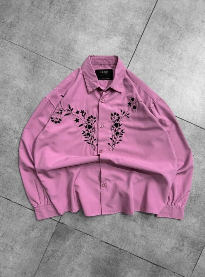 Designer Front Embroidery Dropshoulder Shirt - Lavender