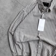 Oldmoney Minimal Check Dropshoulder Shirt- White