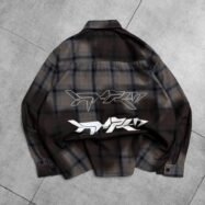 Hypen Sulphuric Washed Checked Dropshoulder Shirt- Gray 02