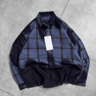 Hypen Sulphuric Washed Checked Dropshoulder Shirt- Blue