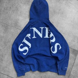 Blue back Puff Printed Oversize Hoodie