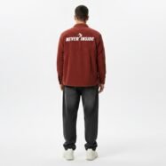 Never Inside Oversize Shirt- Wine Merone 01