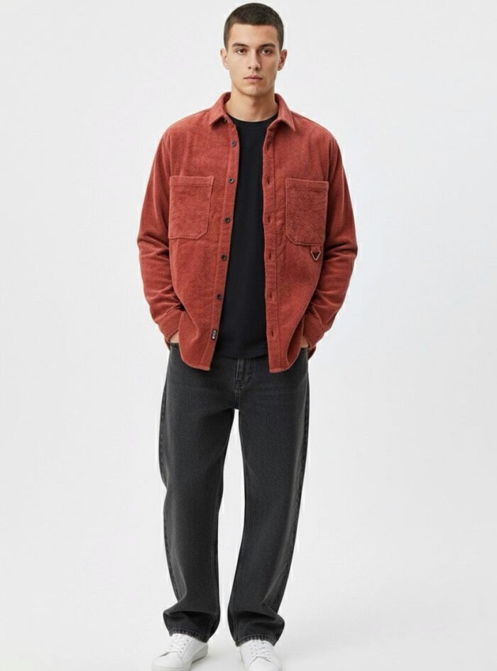 Never Inside Oversize Shirt- Wine Merone