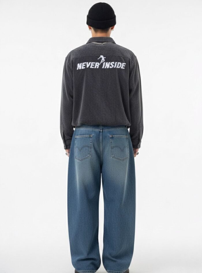 Never Inside Oversize Shirt- Charcoal Black 02