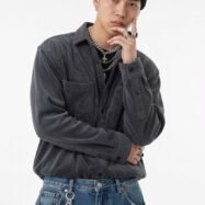 Never Inside Oversize Shirt- Charcoal Black 01