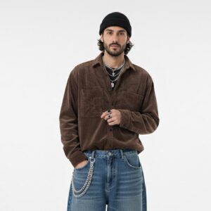 Never Inside Oversize Shirt- dark brown