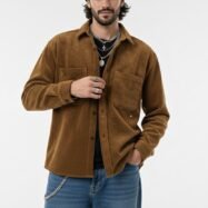 Never Inside Oversize Shirt- Gold Brown 01