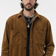 Never Inside Oversize Shirt- Gold Brown 02