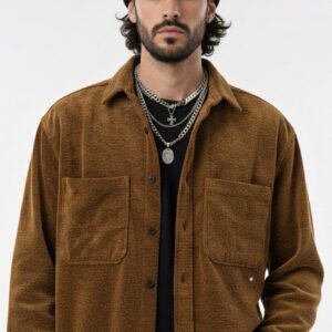 Never Inside Oversize Shirt- Gold Brown