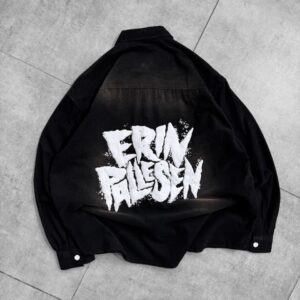 Erin Pallesen Puff Backprint Washed Dropshoulder Shirt - Black