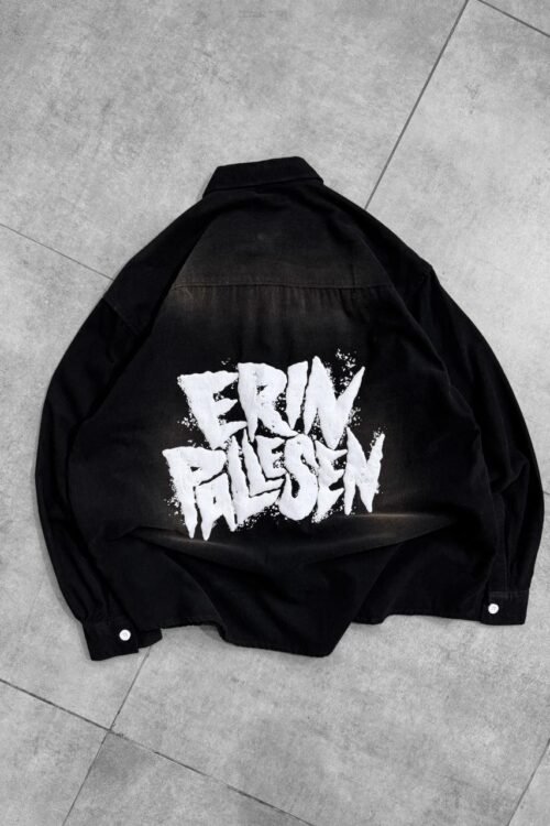 Erin Pallesen Puff Backprint Washed Dropshoulder Shirt - Black