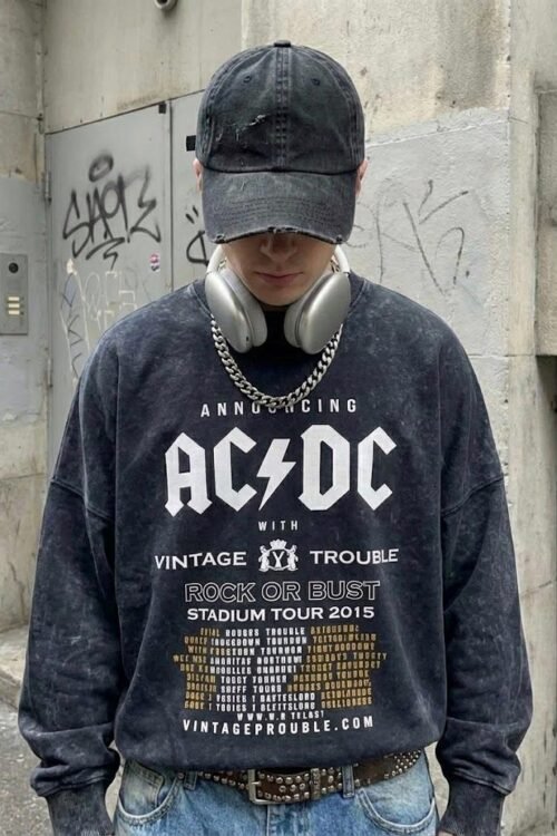 AcidWashed AC DC Oversize T-shirt