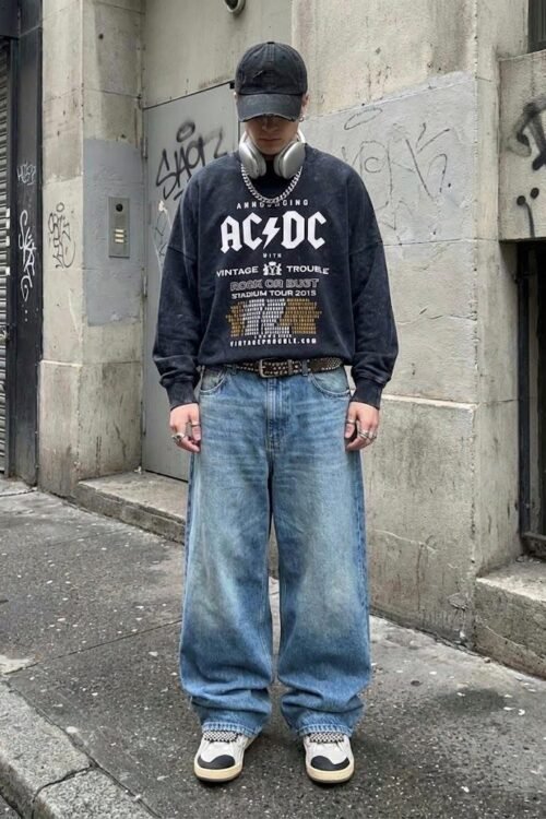 AcidWashed AC DC Oversize T-shirt