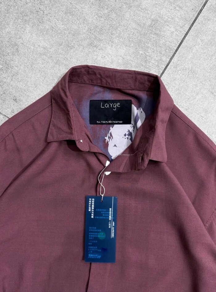 Flower Printed Rayon Shirt -Maroon