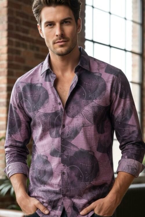 Printed Viscose Shirt Pink