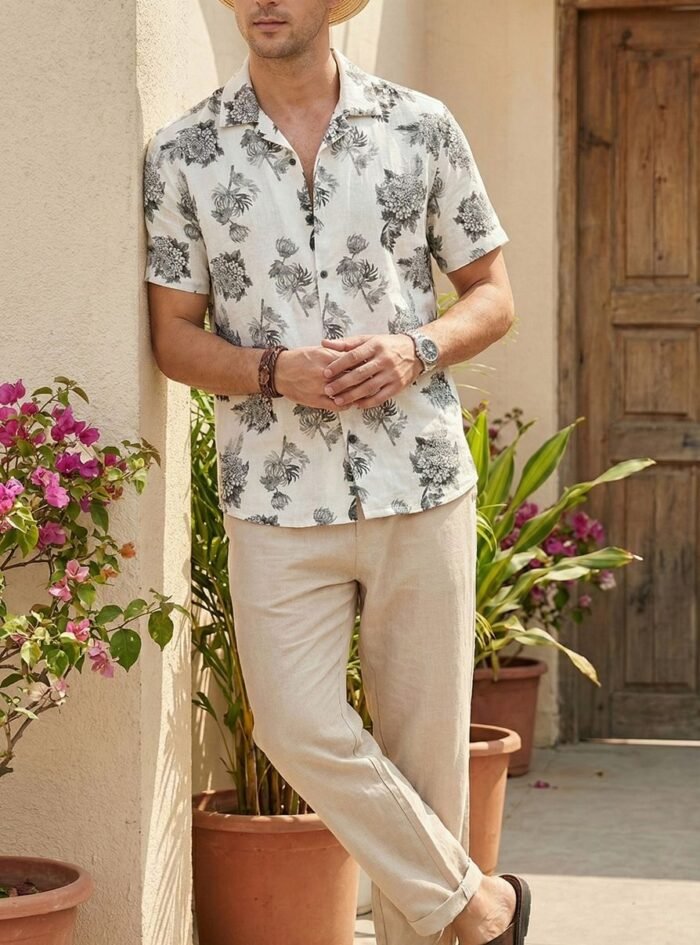 Flora Printed Camp Collar Shirt
