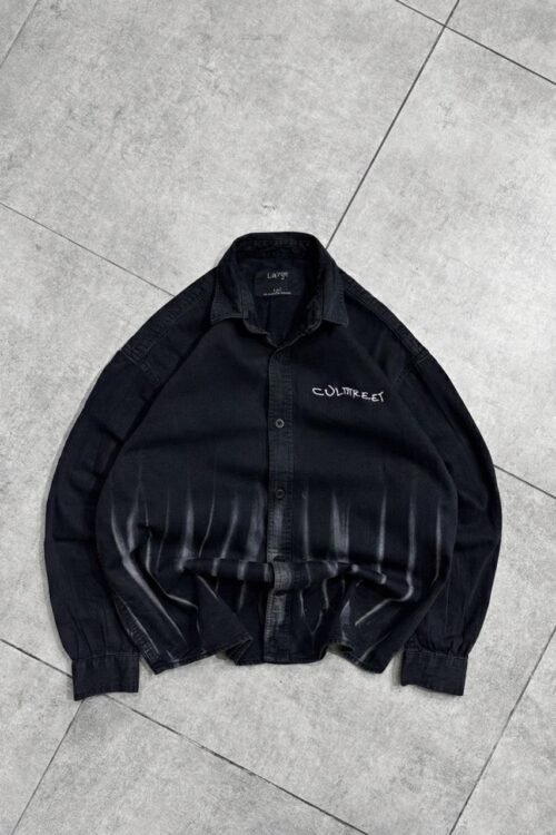 Denim Oversize Shirt- Black