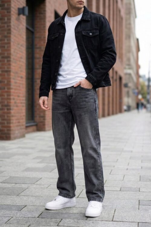 Relax Fit Denim Pant - Grey