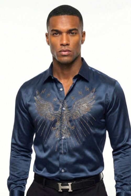 Eagle Embellished Shirt - Blue