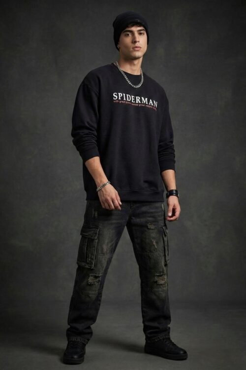 Spiderman Back Printed Oversize T-shirt