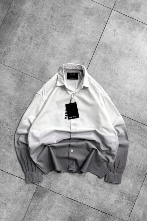 Pastane Oversized Shirt – White & Grey