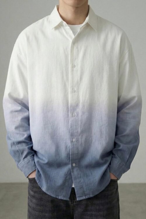 Pastane Oversized Shirt – White & Blue