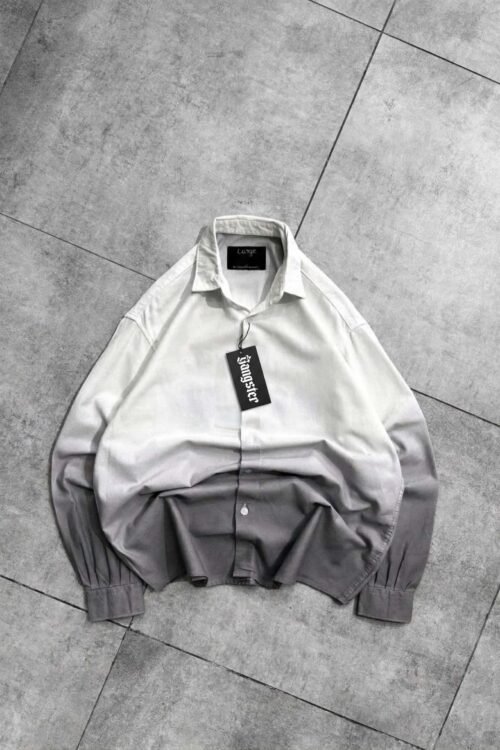 Pastane Oversized Shirt – White & Grey